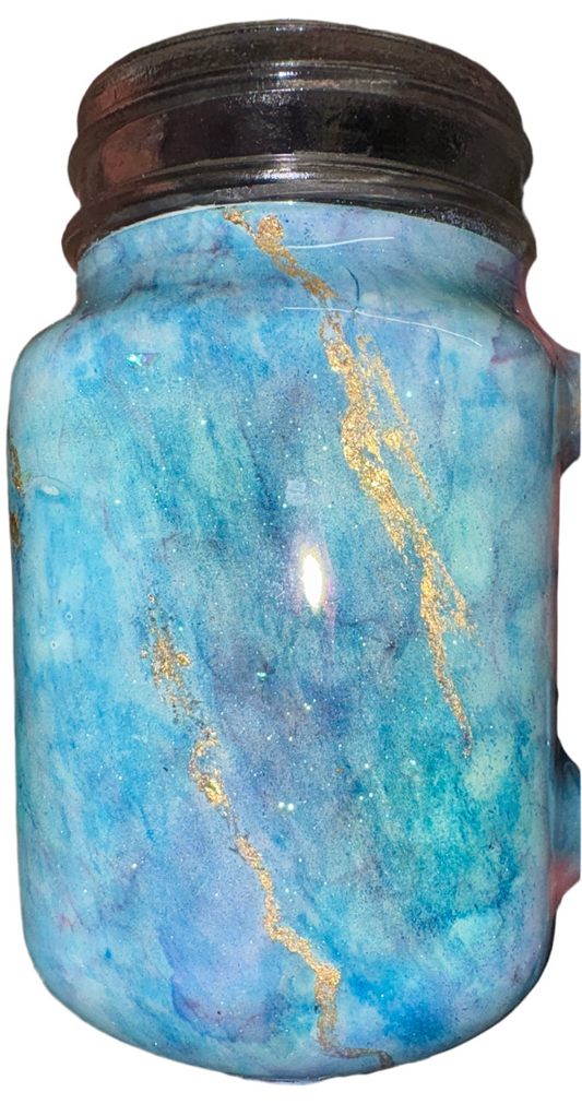 Glass mason jar cup